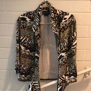 Nicole Miller yellow animal print top